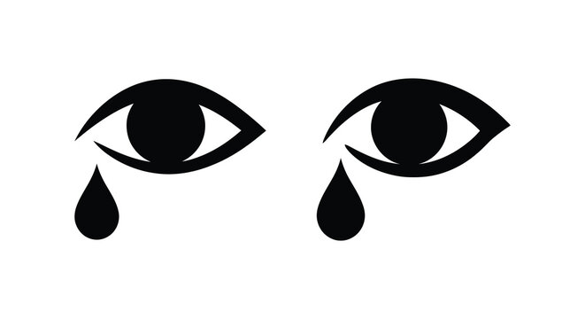 tearful eyes silhouette on white background black tears crying emotional expression face human emotion sadness grief