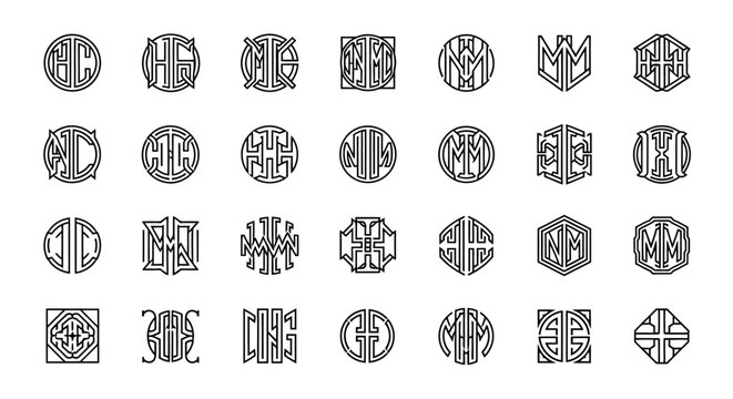 Monogram Collection: Ornate Initials, Circular and Geometric Designs