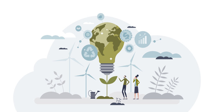 ESG or environmental social governance finance investing tiny person concept, transparent background. Corporate policies and standards with sustainable.
