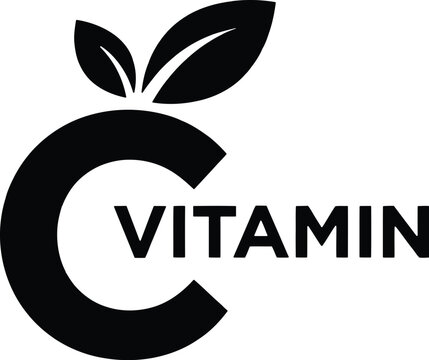 Vitamin C logo with leaf symbol for health and wellness branding