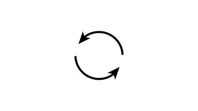 Black circular arrows symbol for refresh and reload