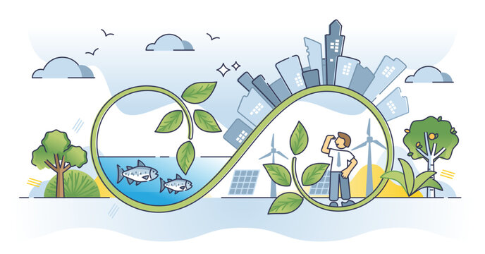 ESG investing with environmental social governance projects outline concept, transparent background. Responsible, sustainable and ecological business principles with green standards.