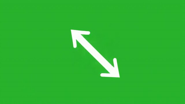 Diagonal arrows animation on a green screen background for motion graphics and video editing