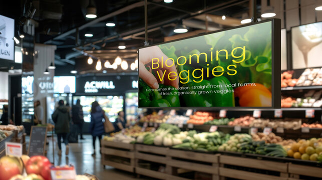 Vibrant supermarket produce display