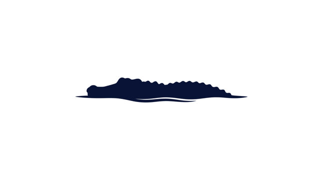 Crocodile lurking just below water surface stealth icon