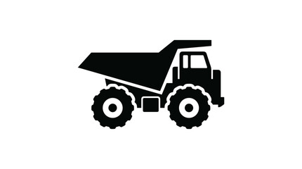 Naklejka premium Heavy Duty Mining Dump Truck Icon Silhouette.
