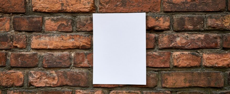 Empty Missing Person Flyer Displayed On Vintage Brick Wall Surface