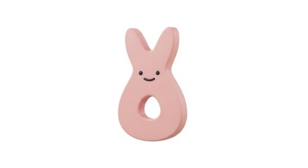 Fototapeta premium Cute pink bunny rabbit toy for babies in 3d render