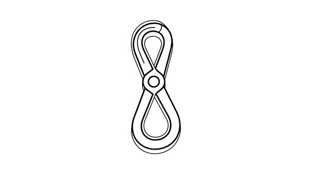 Minimalist line art of a figure eight loop tool
