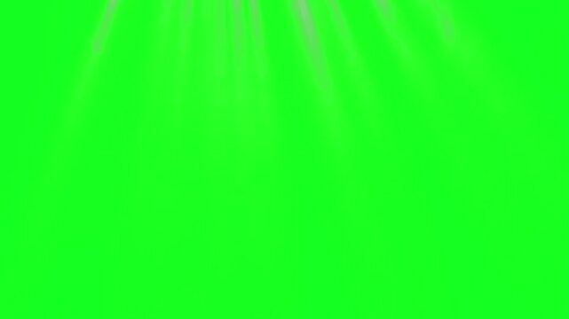 Vertical top spotlight rays and cone beam project across a green screen chroma key background. This high-quality visual effect asset is designed for premium cinematic video