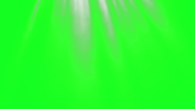 Scattered sunbeams from left side window slats project across a green screen chroma key background. This high-quality visual effect asset is designed for premium cinematic video
