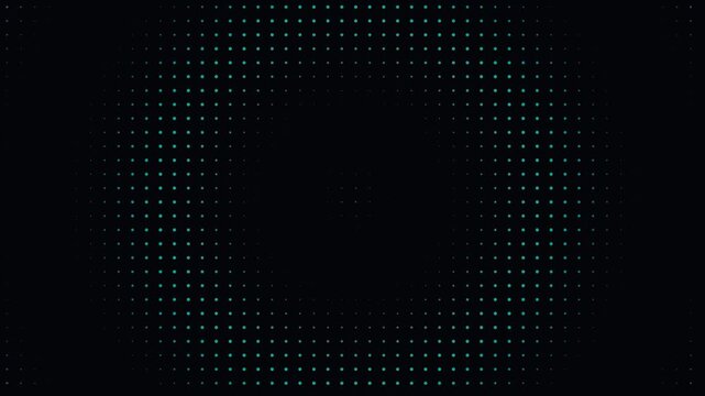 Abstract neon dot matrix with shifting color halftone pattern