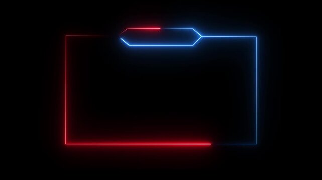 futuristic neon purple and orange gaming stream frame overlay with hud elements,live streaming neon text frame animation box frame neon frame live streaming game live Stream 4k video