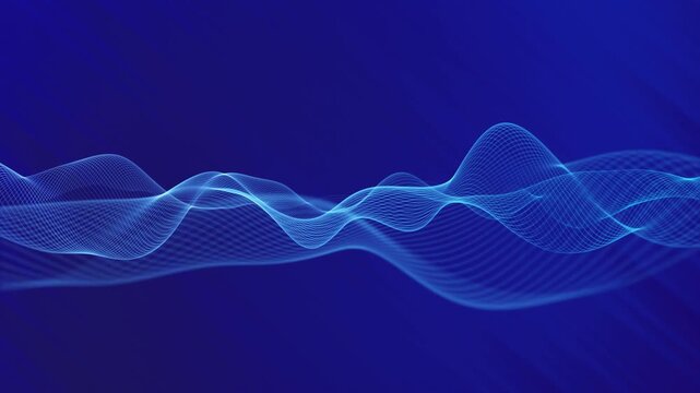 digital wave pattern evolving over time video blue abstract flowing