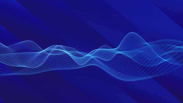 digital wave pattern evolving over blue gradient background abstract technology