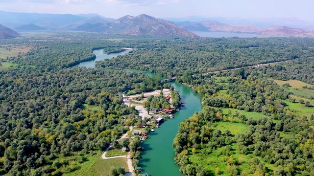 River Moraca and surrounding landscape in Montenegro