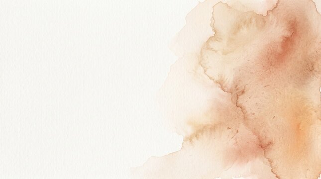 Abstract watercolor background with soft brown and beige paint wash
