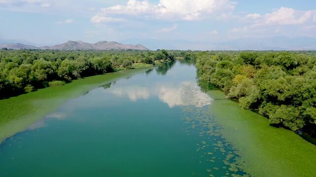River Moraca and surrounding landscape in Montenegro