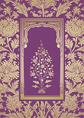wedding card design, paisley floral pattern , India  © SIRIUS*