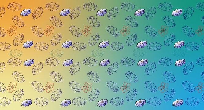 Seamless colorful background with flowers