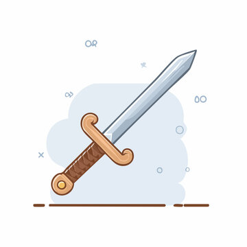 Stylized Sword Weapon with Ornate Hilt and Sharp Blade