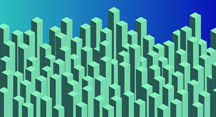 Fototapeta premium Abstract background with green cubes