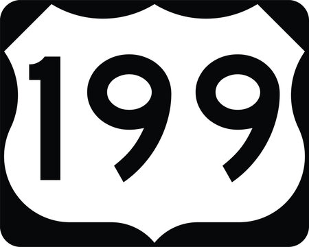 US Route 199 Sign Road Shield Illustration Design Icon