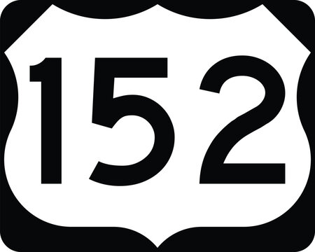 US Route 152 Sign Road Shield Illustration Design Icon