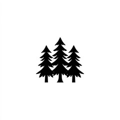 Obraz premium Silhouette of evergreen trees creating a natural and tranquil ambiance, perfect for depicting wilderness, serenity, or environmental themes in various design projects,