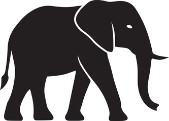 Fototapeta premium Adult Elephant Walking Vector Animal Silhouette Illustration
