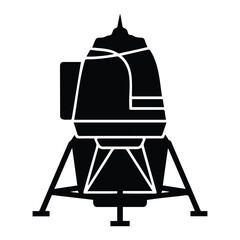Lunar lander spacecraft vector illustration space exploration ship isolated on white back. © monoronjon