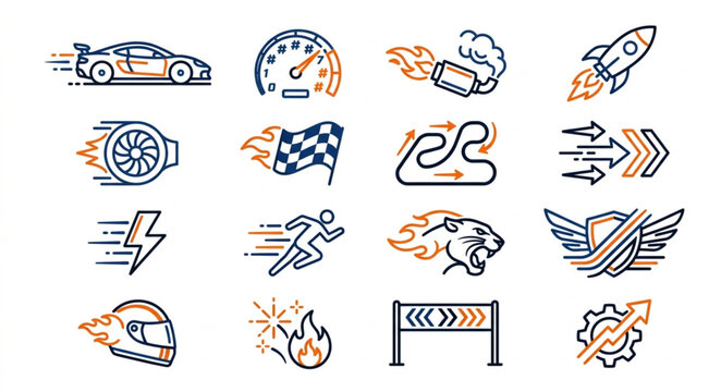 Speed and Motion Icons Set