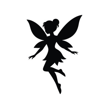 Fairy enchanted fantasy magical character design silhouette icon