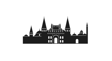 Fototapeta premium Topkapi Palace Istanbul Silhouette Landmark.