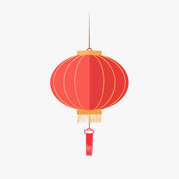 Lanterne chinoise rouge traditionnelle suspendue