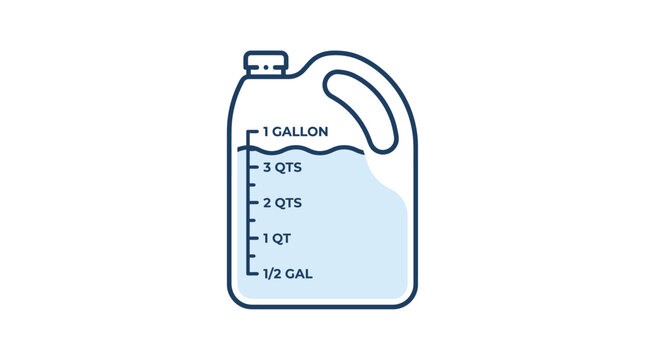 One gallon jug measurement markings.