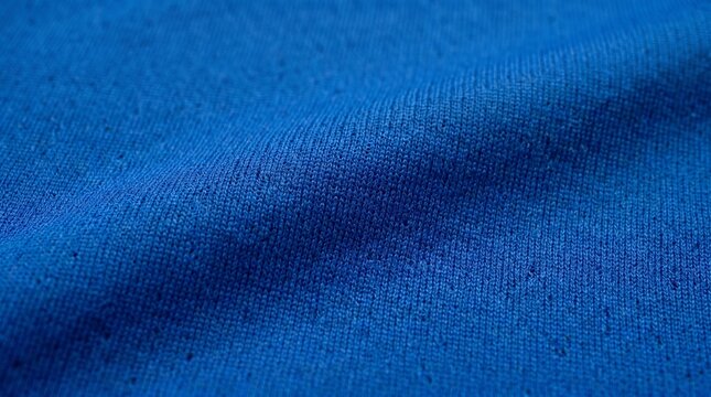 Vibrant blue knit fabric with visible texture and soft folds, creating an appealing textile background.