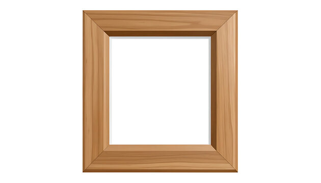 Simple wooden picture frame, isolated on white, ready for custom image placement