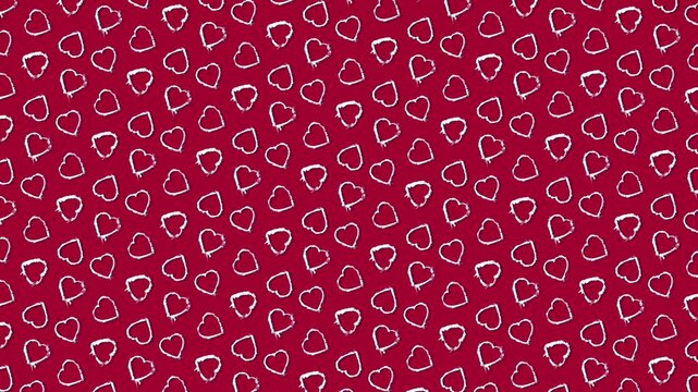 Hand Drawn Hearts Background Animation Loop