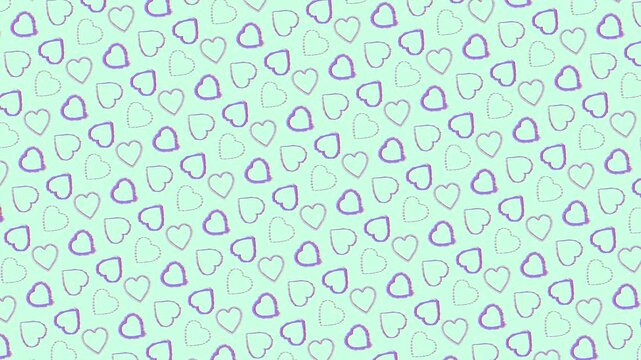 Hand Drawn Hearts Background Animation Loop