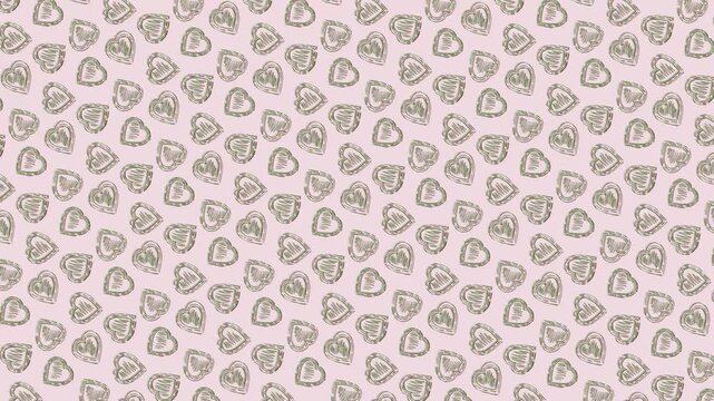 Hand Drawn Hearts Background Animation Loop