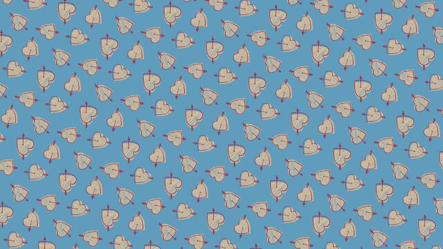 Hand Drawn Hearts Background Animation Loop