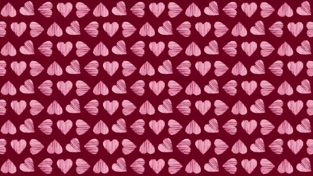 Hand Drawn Hearts Background Animation Loop