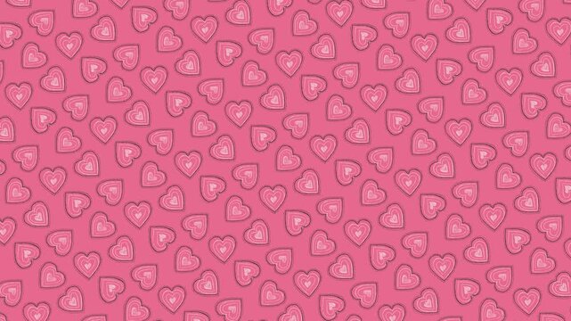 Hand Drawn Hearts Background Animation Loop