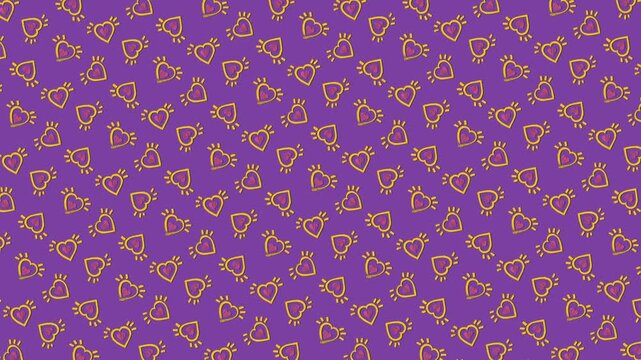 Hand Drawn Hearts Background Animation Loop