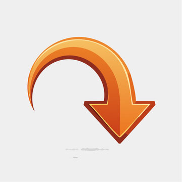 Orange Curved Arrow Pointing Down