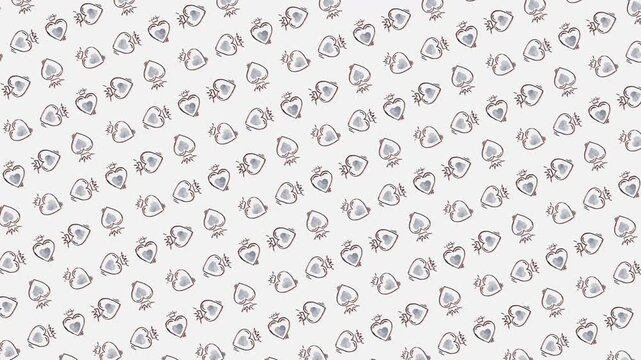 Hand Drawn Hearts Background Animation Loop