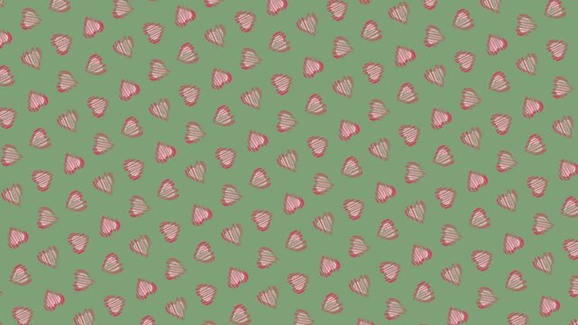 Hand Drawn Hearts Background Animation Loop