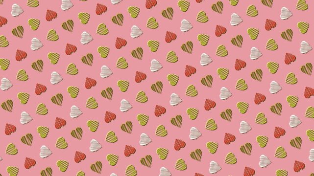 Hand Drawn Hearts Background Animation Loop