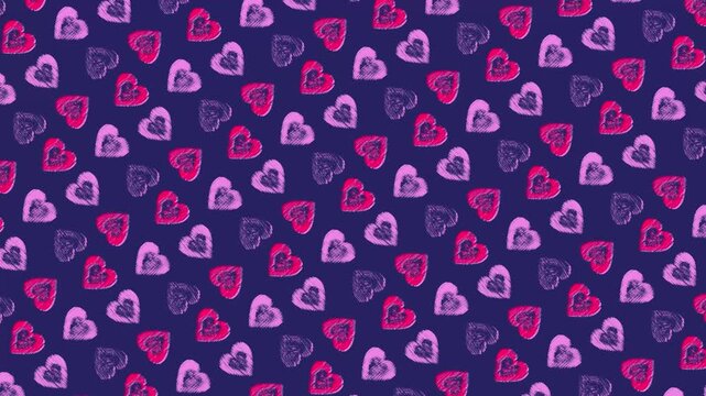 Hand Drawn Hearts Background Animation Loop